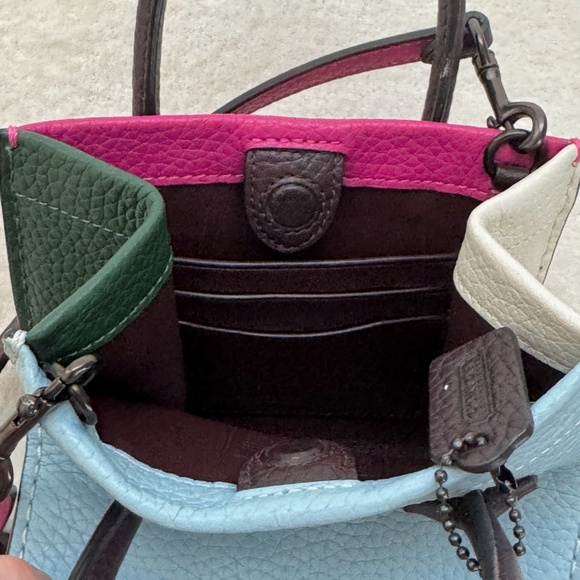 Coach Glovetanned Pebble Leather Colorblock Mini Tote Bag - Picture 8 of 10